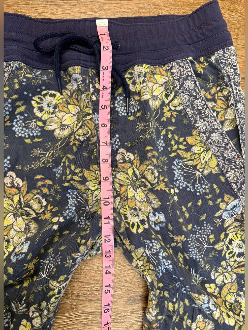 Anthropologie Kallie Floral Pull On Drawstring High Waist Ankle Jogger Size S - Picture 9 of 11